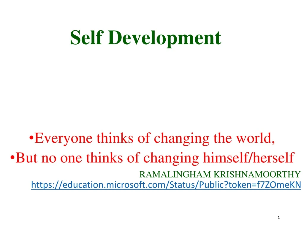 presentation self development