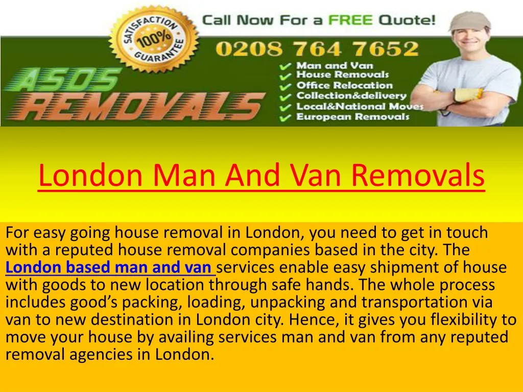 london man and van removals