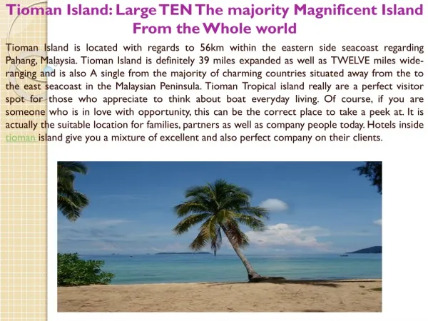 Tioman Island Large TEN The majority Magnificent Island From