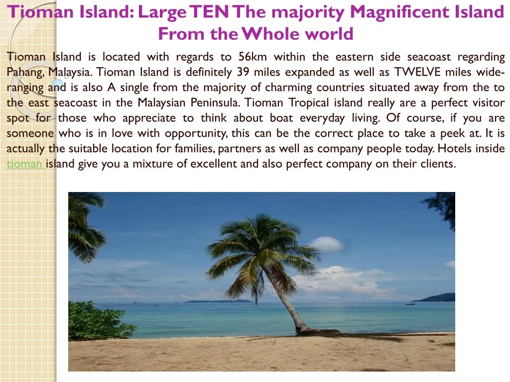 tioman island large ten the majority magnificent