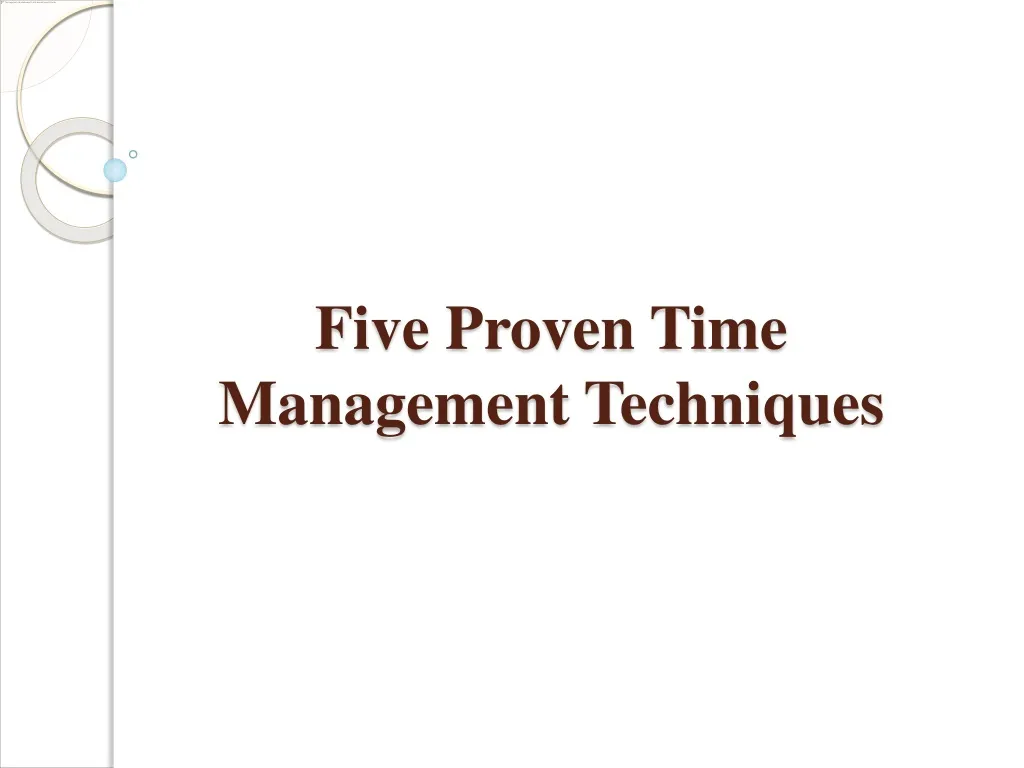 five proven time management techniques