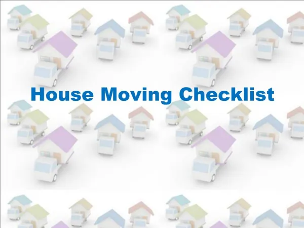 House Moving - Stress Free - Checklist