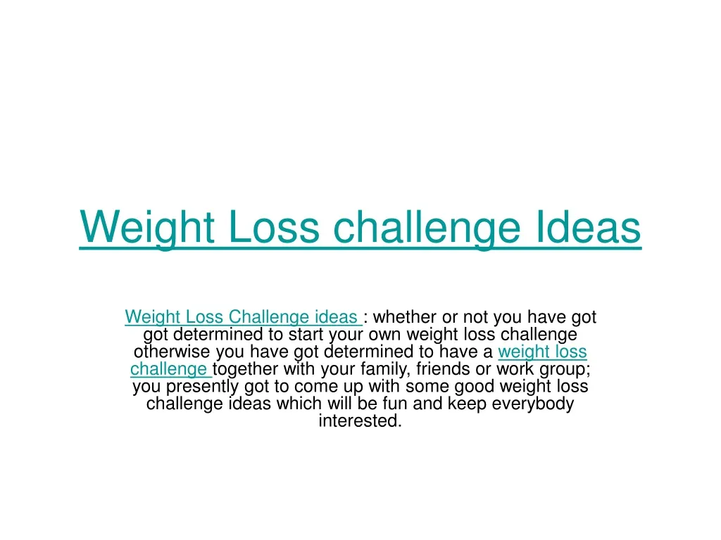weight loss challenge ideas