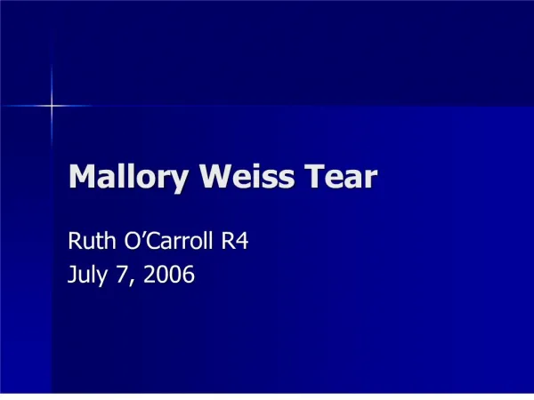 mallory weiss tear