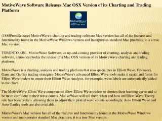 motivewave software releases mac osx version of its charting - slide 1