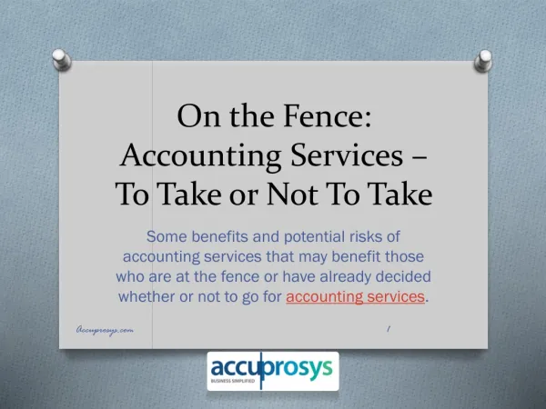 Accounting Services in Hyderabad - Accuprosys