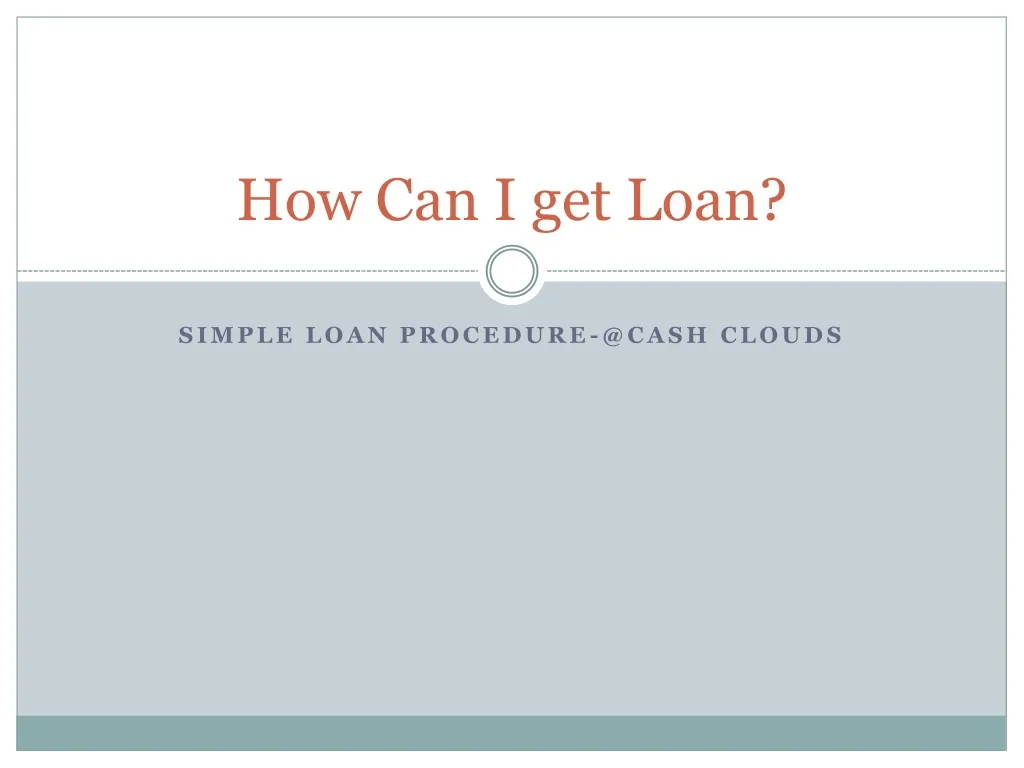 how can i get loan