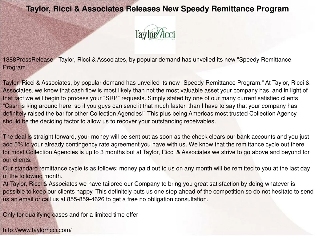 taylor ricci associates releases new speedy