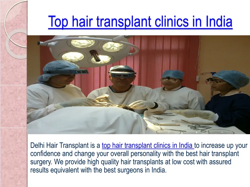 top hair transplant clinics in india