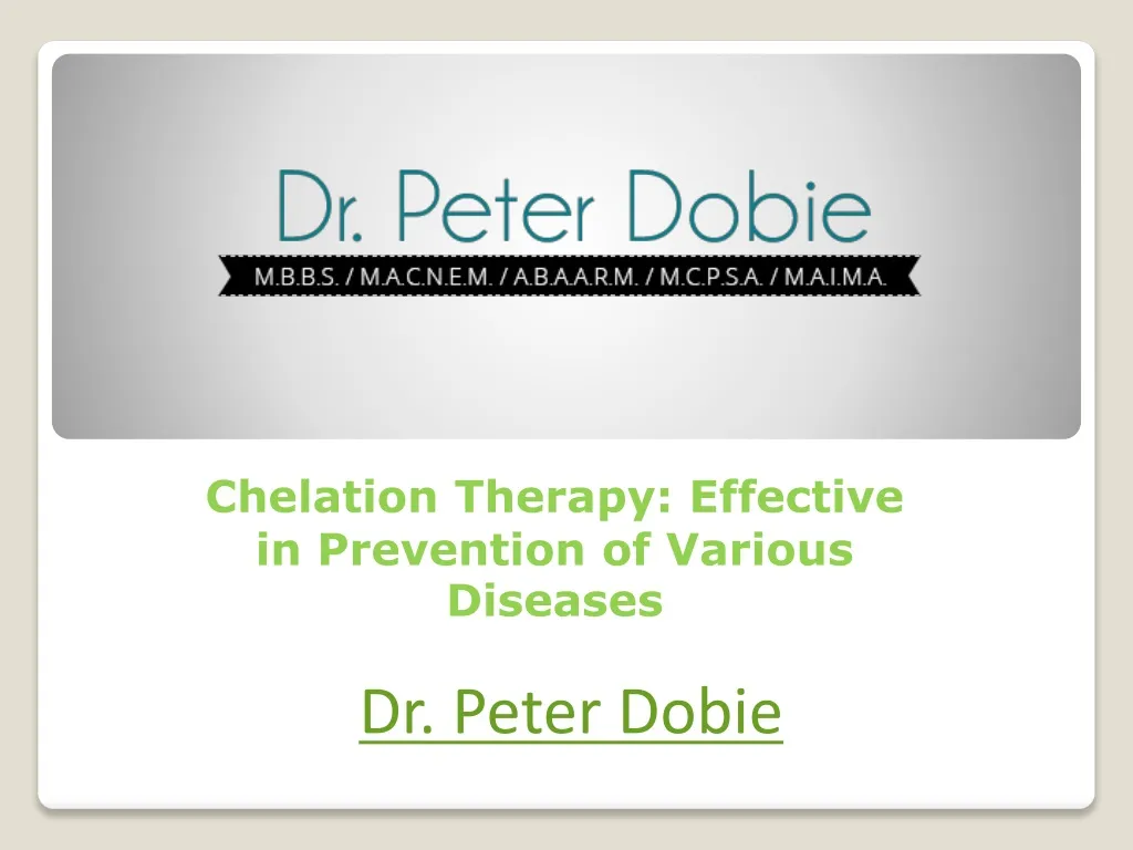 chelation therapy effective in prevention of various diseases