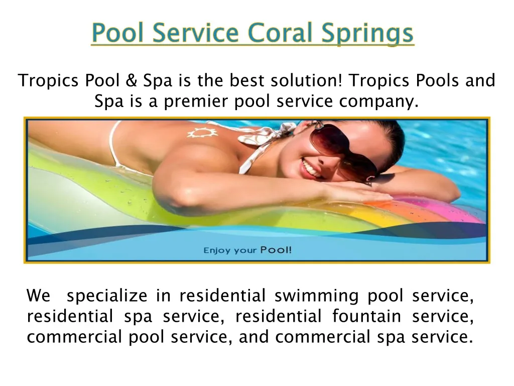 pool service coral springs