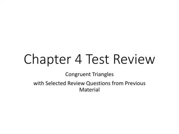 Chapter 4 Test Review