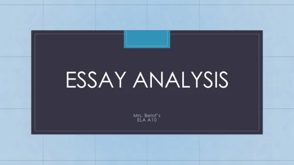 Essay Analysis