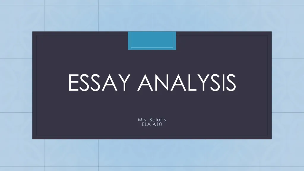 essay analysis