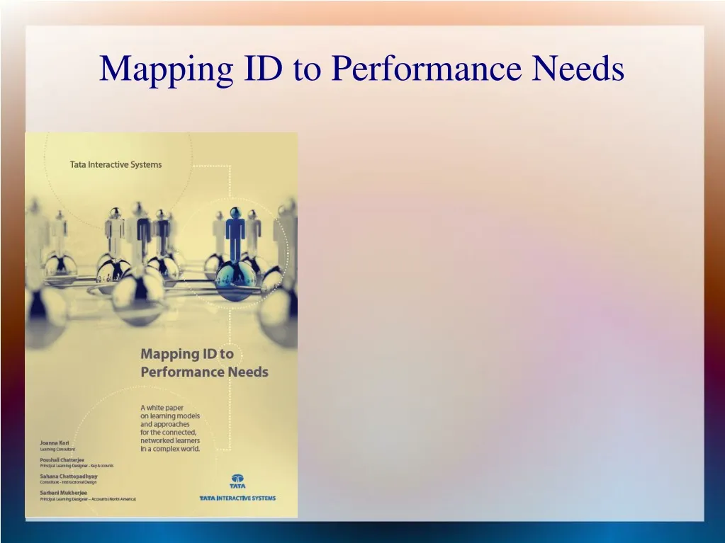 mapping id to performance needs