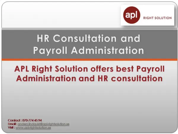 APL Right Solution offers best Payroll Administration and HR