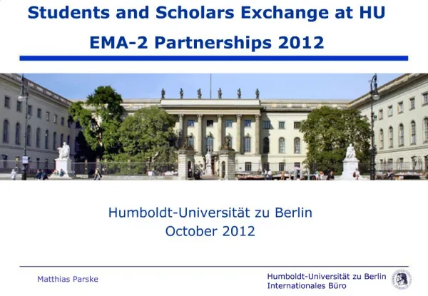 Humboldt-Universit t zu Berlin Internationales B ro