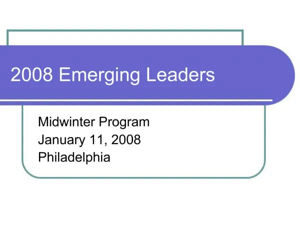 2008 Emerging Leaders
