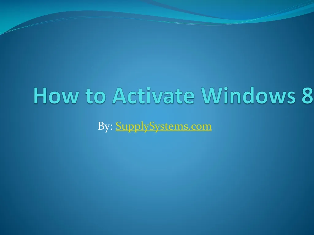 how to activate windows 8