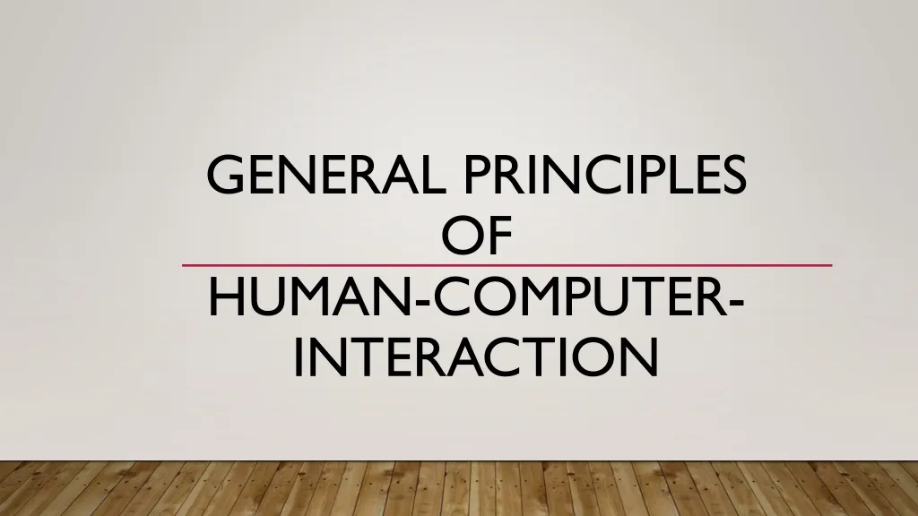 general principles of human computer interaction