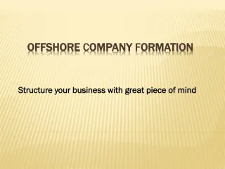 Offshore Company Formation Dubai, UAE