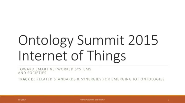Ontology Summit 2015 Internet of Things
