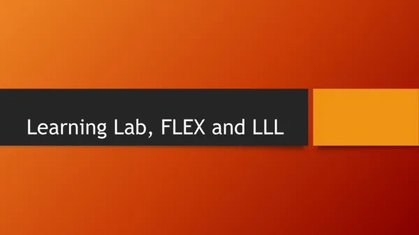 Learning Lab, FLEX and LLL