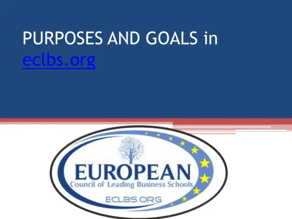 Purposes and goals in eclbs
