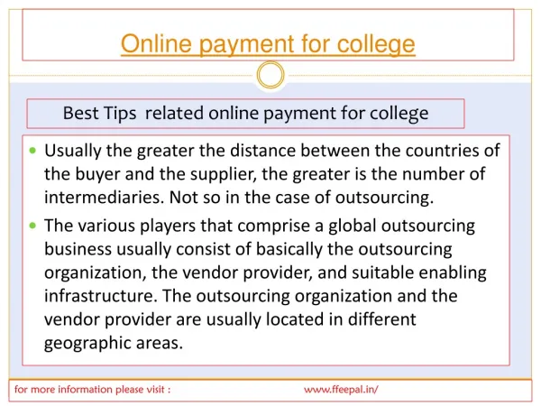 View of online payment for college