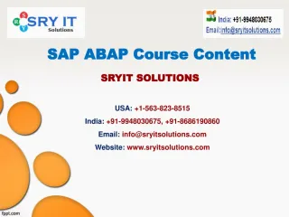 SAP ABAP Online Training - slide 1