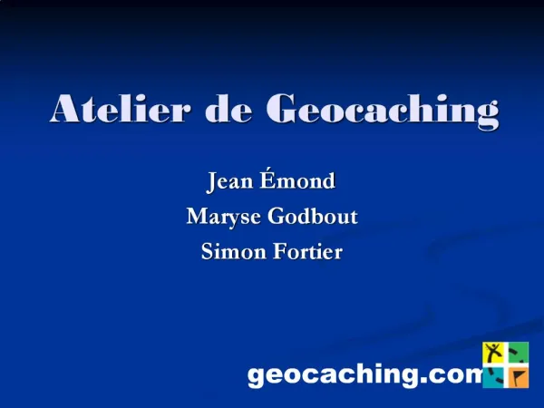 Atelier de Geocaching