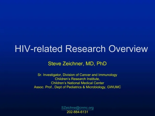 HIV-related Research Overview
