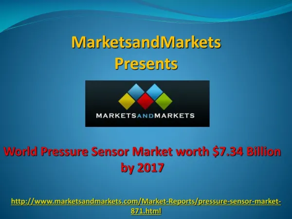 Pressure Sensor Market worth $7.34 Billion by 2017