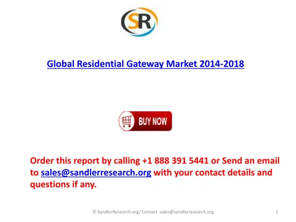 Global Residential Gateway Market 2018 Forecast in Research