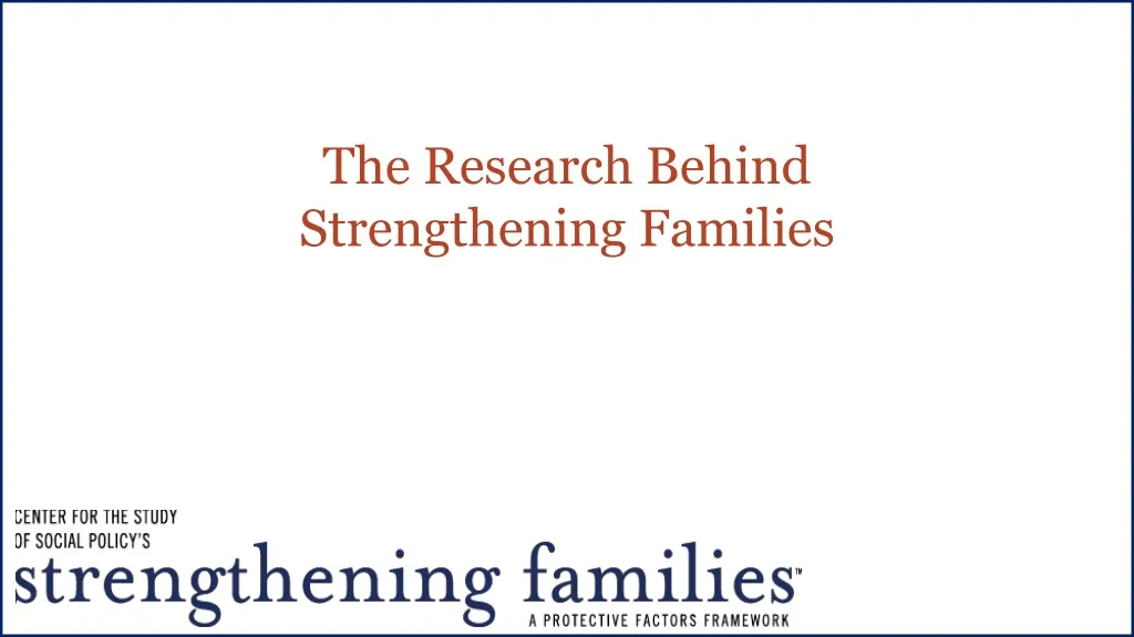 the research behind strengthening families