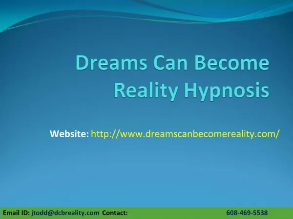 Dreams Can Become Reality Hypnosis