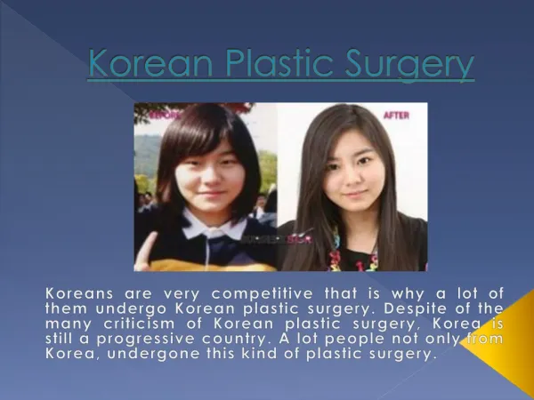 Korean Plastic Surgery Before And After