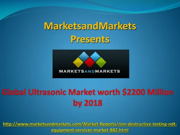 World Ultrasonic Market worth $2200 Million by 2018