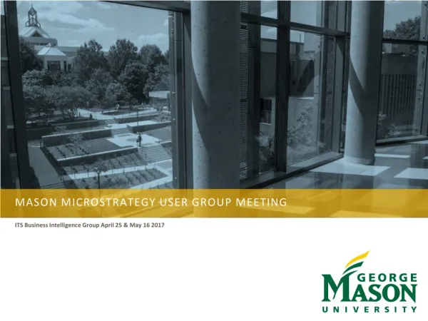 Mason Microstrategy user group meeting