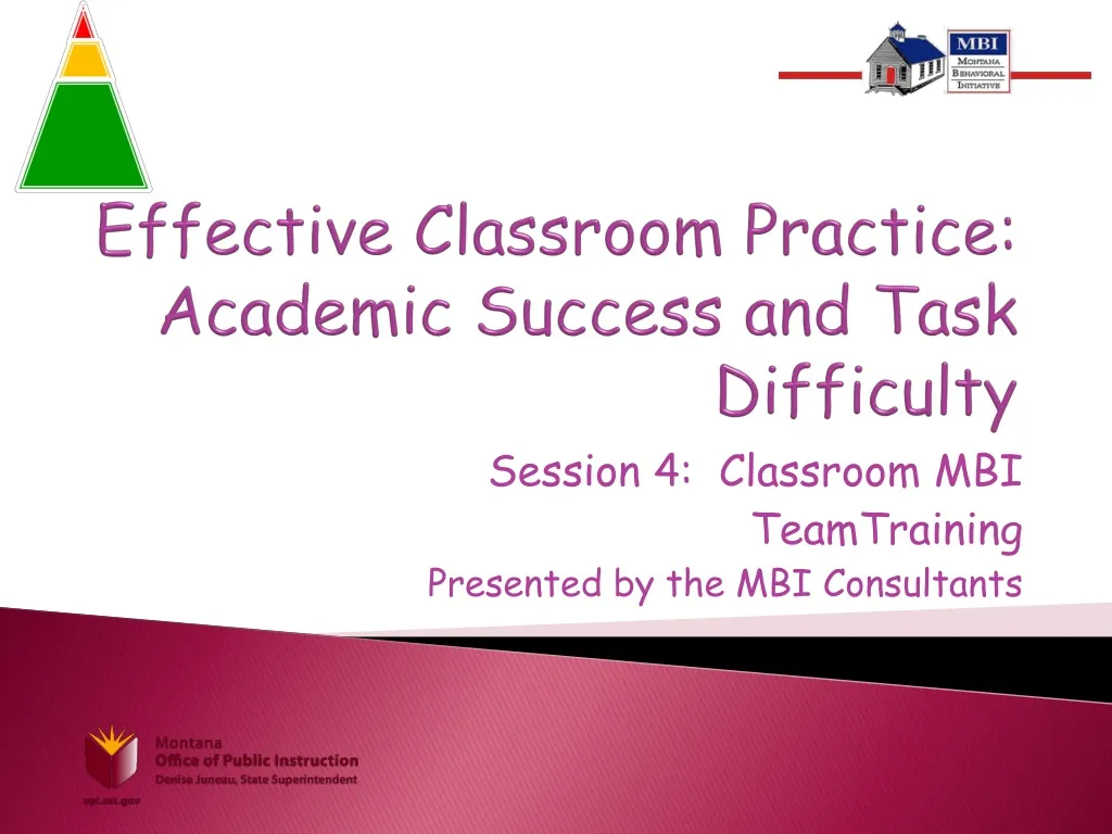 effective classroom practice academic success and task difficulty