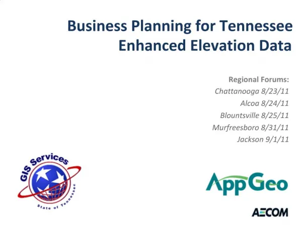 Business Planning for Tennessee Enhanced Elevation Data