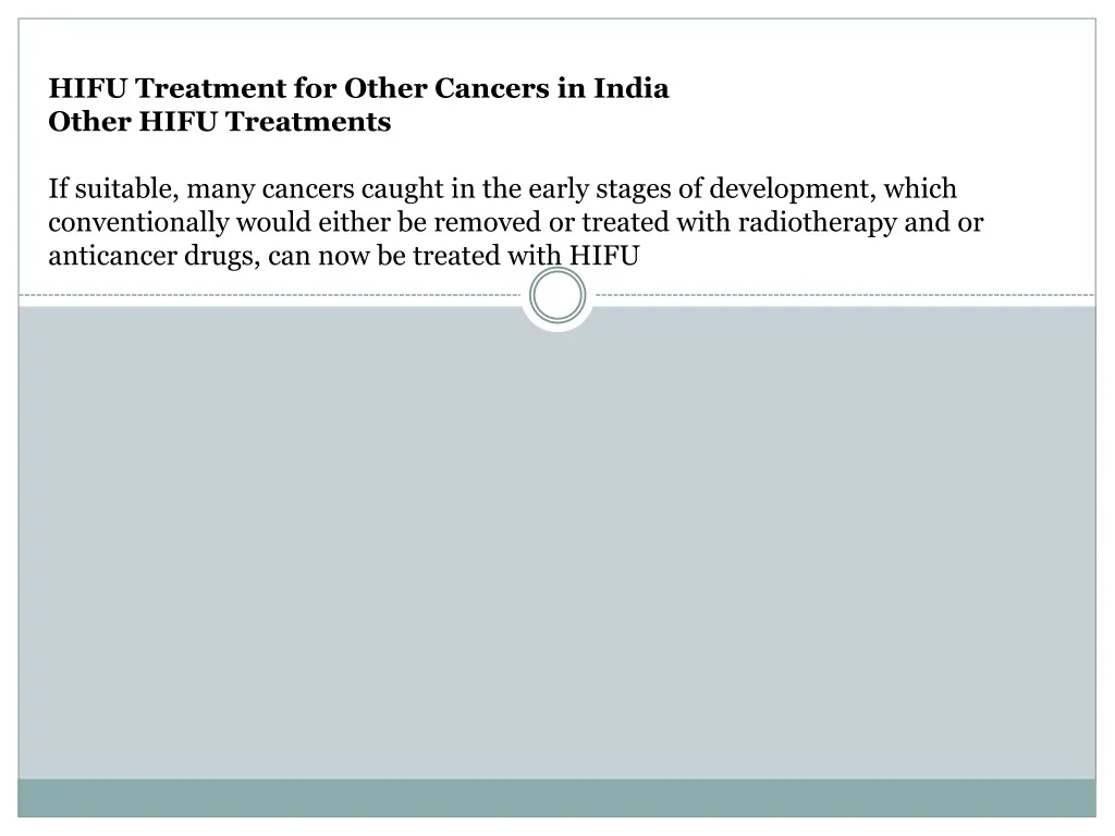 hifu treatment for other cancers in india other
