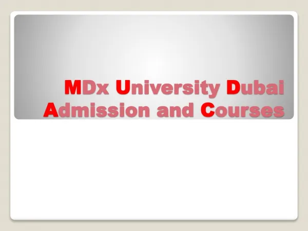 MDX Foreign university Study Programmes