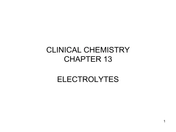 clinical chemistry chapter 13