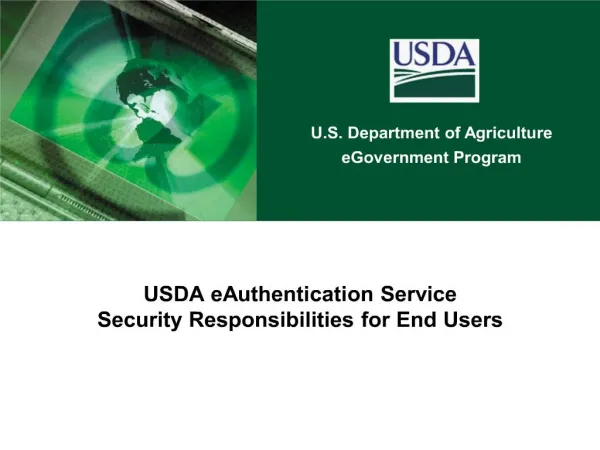usda eauthentication service security responsibilities for end users