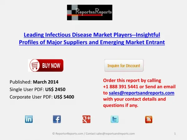 Leading Infectious Disease Industrial Overview 2014