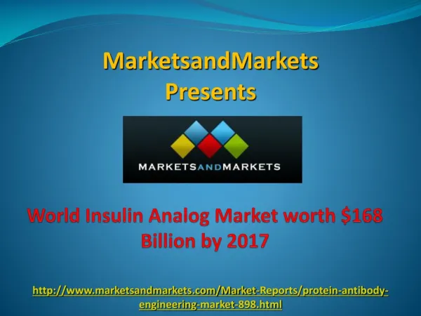 World Insulin Analog Market by 2017