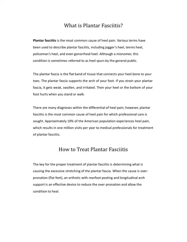 What is Plantar Fasciitis