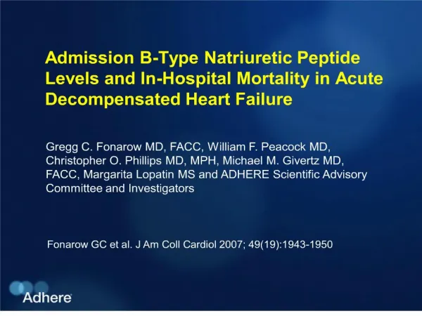 admission b-type natriuretic peptide levels and in-hospital mortality in acute decompensated heart failure