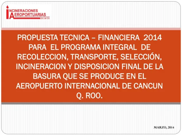 PROPUESTA TECNICA FINANCIERA ASUR 2014